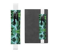 White Leather Pen Holder Bookmark WHJSHOP White Peacock Printing Adjustable Elastic Band 8.3-1.8 inch for notebooks Diaries Hardcover Journal