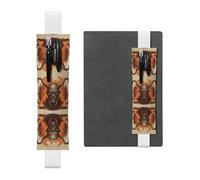 White Leather Pen Holder Bookmark WZYWHJ Burning Devil Printing - Premium PVC Leather Elastic Band Design for Notebooks, Journals, and Planners