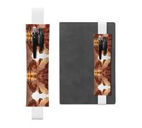 White Leather Pen Holder Bookmark WZYWHJ Camel in The Desert Printed - Premium PVC Leather Elastic Band Design for Notebooks, Journals, and Planners
