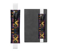 White Leather Pen Holder Bookmark WZYWHJ Castle of Terror Pattern - Premium PVC Leather Elastic Band Design for Notebooks, Journals, and Planners