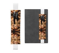 White Leather Pen Holder Bookmark WZYWHJ Chocolate chip Cookie Pattern - Premium PVC Leather Elastic Band Design for Notebooks, Journals, and Planners