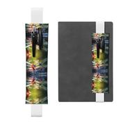 White Leather Pen Holder Bookmark WZYWHJ Colorful Dragonflies Picture - Premium PVC Leather Elastic Band Design for Notebooks, Journals, and Planners