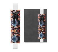 White Leather Pen Holder Bookmark WZYWHJ Double Dragon Battle Picture - Premium PVC Leather Elastic Band Design for Notebooks, Journals, and Planners