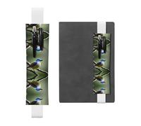 White Leather Pen Holder Bookmark WZYWHJ Ethereal Nightingale Bird Picture - Premium PVC Leather Elastic Band Design for Notebooks, Journals, and Planners