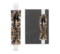 White Leather Pen Holder Bookmark WZYWHJ The Majestic Elephant Picture - Premium PVC Leather Elastic Band Design for Notebooks, Journals, and Planners