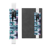White Leather Pen Holder Bookmark WZYWHJ vast Tsunami Printing - Premium PVC Leather Elastic Band Design for Notebooks, Journals, and Planners