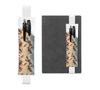 White Leather Pen Holder Bookmark YYHHAOFA Ants on The Beach Pattern Adjustable Elastic Band 8.3-1.8 in for notebooks Diaries Manuals Planners