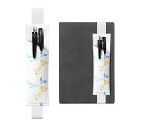 White Leather Pen Holder Bookmark YYHHAOFA Birds Among The Stars Pattern Adjustable Elastic Band 8.3-1.8 in for notebooks Diaries Manuals Planners
