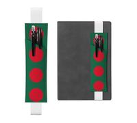 White Leather Pen Holder Bookmark YYHHAOFA Flag of Bangladesh Pattern Adjustable Elastic Band 8.3-1.8 in for notebooks Diaries Manuals Planners