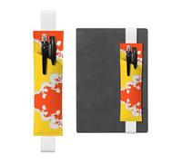 White Leather Pen Holder Bookmark YYHHAOFA Flag of The Kingdom of Bhutan Pattern Adjustable Elastic Band 8.3-1.8 in for notebooks Diaries Manuals Planners