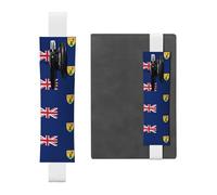 White Leather Pen Holder Bookmark YYHHAOFA Flag of The Turks and Caicos Islands Pattern Adjustable Elastic Band 8.3-1.8 in for notebooks Diaries Manuals Planners