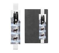 White Leather Pen Holder Bookmark YYHHAOFA Horse Nature Winter Pattern Adjustable Elastic Band 8.3-1.8 in for notebooks Diaries Manuals Planners