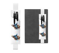 White Leather Pen Holder Bookmark YYHHAOFA Manta Behind The Rocks Pattern Adjustable Elastic Band 8.3-1.8 in for notebooks Diaries Manuals Planners
