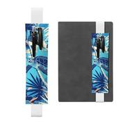 White Leather Pen Holder Bookmark YYHHAOFA Palm Trees and sea Turtles Diving Underwater Pattern Adjustable Elastic Band 8.3-1.8 in for notebooks Diaries Manuals Planners
