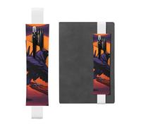 White Leather Pen Holder Bookmark YYHHAOFA Ravens Pattern Adjustable Elastic Band 8.3-1.8 in for notebooks Diaries Manuals Planners