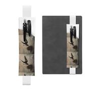 White Leather Pen Holder Bookmark YYHHAOFA The nia of The nest Pattern Adjustable Elastic Band 8.3-1.8 in for notebooks Diaries Manuals Planners