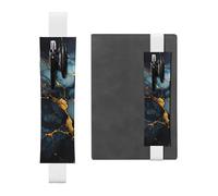 White Leather Pen Holder Bookmark YYHWHJDE Black Gold Marbled Printing Adjustable Elastic Band 8.3-1.8 in Suitable for Most notebooks Diaries
