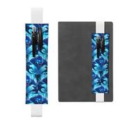 White Leather Pen Holder Bookmark YYHWHJDE Blue Eyed Monster Prints Adjustable Elastic Band 8.3-1.8 inch for notebooks Diaries Hardcover Journal
