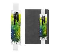 White Leather Pen Holder Bookmark YYHWHJDE Brazilian Fingerprint Prints Adjustable Elastic Band 8.3-1.8 inch for notebooks Diaries Hardcover Journal