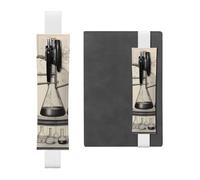 White Leather Pen Holder Bookmark YYHWHJDE Chemistry Print Prints Adjustable Elastic Band 8.3-1.8 inch for notebooks Diaries Hardcover Journal