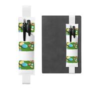 White Leather Pen Holder Bookmark YYHWHJDE Colorful Pebbles on The Grassland Printing Adjustable Elastic Band 8.3-1.8 in Suitable for Most notebooks Diaries