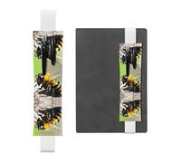 White Leather Pen Holder Bookmark YYHWHJDE Cute Little bee Picture Adjustable Elastic Band 8.3-1.8 in Suitable for Most notebooks Diaries