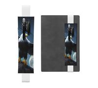White Leather Pen Holder Bookmark YYHWHJDE Eagle Under The Stars Picture Adjustable Elastic Band 8.3-1.8 in Suitable for Most notebooks Diaries