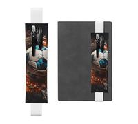 White Leather Pen Holder Bookmark YYHWHJDE Firecracker Soccer Picture Adjustable Elastic Band 8.3-1.8 in Suitable for Most notebooks Diaries