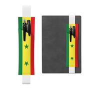 White Leather Pen Holder Bookmark YYHWHJDE Flag of Senegal Printing Adjustable Elastic Band 8.3-1.8 in Suitable for Most notebooks Diaries