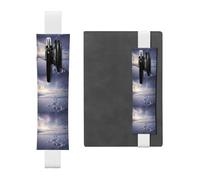 White Leather Pen Holder Bookmark YYHWHJDE Footprints in The Snow Printing Adjustable Elastic Band 8.3-1.8 in Suitable for Most notebooks Diaries