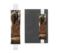 White Leather Pen Holder Bookmark YYHWHJDE Golden Retriever Prints Adjustable Elastic Band 8.3-1.8 inch for notebooks Diaries Hardcover Journal