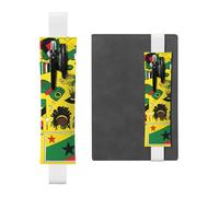 White Leather Pen Holder Bookmark YYHWHJDE Jamaican Elements Picture Adjustable Elastic Band 8.3-1.8 in Suitable for Most notebooks Diaries