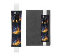 White Leather Pen Holder Bookmark YYHWHJDE Joyful Forest Picture Adjustable Elastic Band 8.3-1.8 in Suitable for Most notebooks Diaries