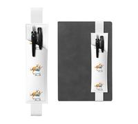 White Leather Pen Holder Bookmark YYHWHJDE Kangaroo Pushing a Shopping cart Picture Adjustable Elastic Band 8.3-1.8 in Suitable for Most notebooks Diaries