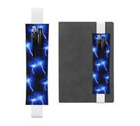 White Leather Pen Holder Bookmark YYHWHJDE Lightning Storm Prints Adjustable Elastic Band 8.3-1.8 in for notebooks Diaries Manuals Planners