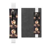 White Leather Pen Holder Bookmark YYHWHJDE Little Brown Bear Watching The Moon Printing Adjustable Elastic Band 8.3-1.8 in Suitable for Most notebooks Diaries