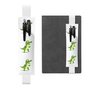 White Leather Pen Holder Bookmark YYHWHJDE Little Crocodile Jumping Printing Adjustable Elastic Band 8.3-1.8 in Suitable for Most notebooks Diaries