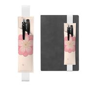 White Leather Pen Holder Bookmark YYHWHJDE Little Pink Cherry Blossoms Picture Adjustable Elastic Band 8.3-1.8 in Suitable for Most notebooks Diaries