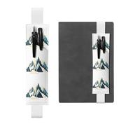White Leather Pen Holder Bookmark YYHWHJDE Mountains in The Clouds Printing Adjustable Elastic Band 8.3-1.8 in Suitable for Most notebooks Diaries