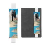 White Leather Pen Holder Bookmark YYHWHJDE Oasis in The Desert Printing Adjustable Elastic Band 8.3-1.8 in Suitable for Most notebooks Diaries