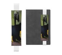 White Leather Pen Holder Bookmark YYHWHJDE rge and Small Black Bears Picture Adjustable Elastic Band 8.3-1.8 in Suitable for Most notebooks Diaries