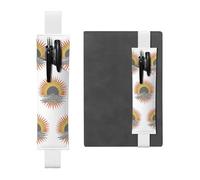 White Leather Pen Holder Bookmark YYHWHJDE Rising Sun of Mt. Prints Adjustable Elastic Band 8.3-1.8 inch for notebooks Diaries Hardcover Journal