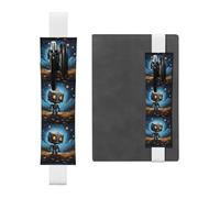 White Leather Pen Holder Bookmark YYHWHJDE Robot in The Sky Prints Adjustable Elastic Band 8.3-1.8 in for notebooks Diaries Manuals Planners