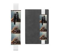 White Leather Pen Holder Bookmark YYHWHJDE Small Mushrooms on The Soil Prints Adjustable Elastic Band 8.3-1.8 in for notebooks Diaries Manuals Planners