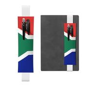 White Leather Pen Holder Bookmark YYHWHJDE South Africa Flag Printing Adjustable Elastic Band 8.3-1.8 in Suitable for Most notebooks Diaries