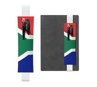 White Leather Pen Holder Bookmark YYHWHJDE South Africa Flag Prints Adjustable Elastic Band 8.3-1.8 in for notebooks Diaries Manuals Planners