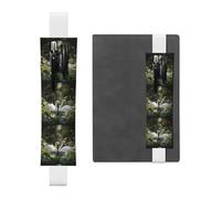 White Leather Pen Holder Bookmark YYHWHJDE Swans in The Garden Prints Adjustable Elastic Band 8.3-1.8 in for notebooks Diaries Manuals Planners