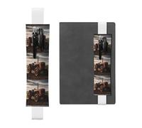White Leather Pen Holder Bookmark YYHWHJDE Tractor on The Farm Printing Adjustable Elastic Band 8.3-1.8 in Suitable for Most notebooks Diaries