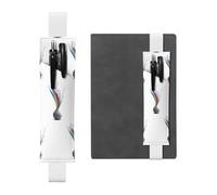 White Leather Pen Holder Bookmark YYHWHJDE Vase Art Prints Adjustable Elastic Band 8.3-1.8 in for notebooks Diaries Manuals Planners