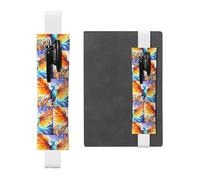 White Leather Pen Holder Bookmark YYHWHJDE Yellow Gradient Phoenix Printing Adjustable Elastic Band 8.3-1.8 in Suitable for Most notebooks Diaries